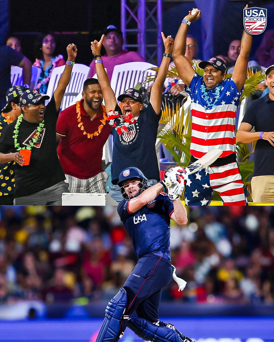 usacricket's tweet image. Though our journey in the #T20WorldCup ends here, the spirit and determination of the team shone brightly on cricket’s biggest stage! 

We are proud of #TeamUSA how far they’ve come and are excited for what’s next! 🤩

A special thank you to #TeamUSA’s fans for their support 🇺🇸❤️