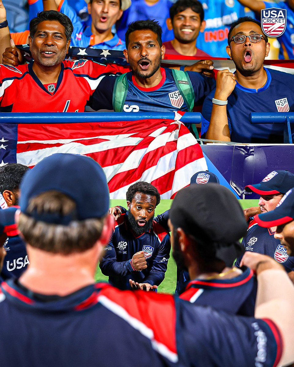 usacricket's tweet image. Though our journey in the #T20WorldCup ends here, the spirit and determination of the team shone brightly on cricket’s biggest stage! 

We are proud of #TeamUSA how far they’ve come and are excited for what’s next! 🤩

A special thank you to #TeamUSA’s fans for their support 🇺🇸❤️