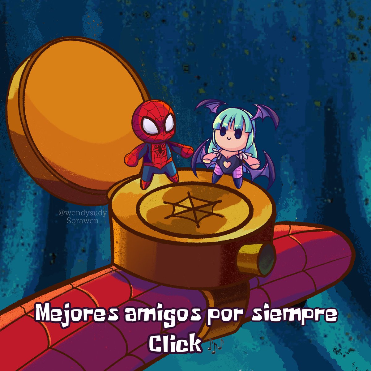 WENDYSUDY's tweet image. Los personajes de Marvel va Capcom dándose en la madre/ Mientras tanto Spiderman y Morrigan reencontrándose 

#spiderman #morrigan #cyclops #ryu #marvelvscapcom #marvel #capcom #jojosbizarreadventure #spongebob #memes #meme