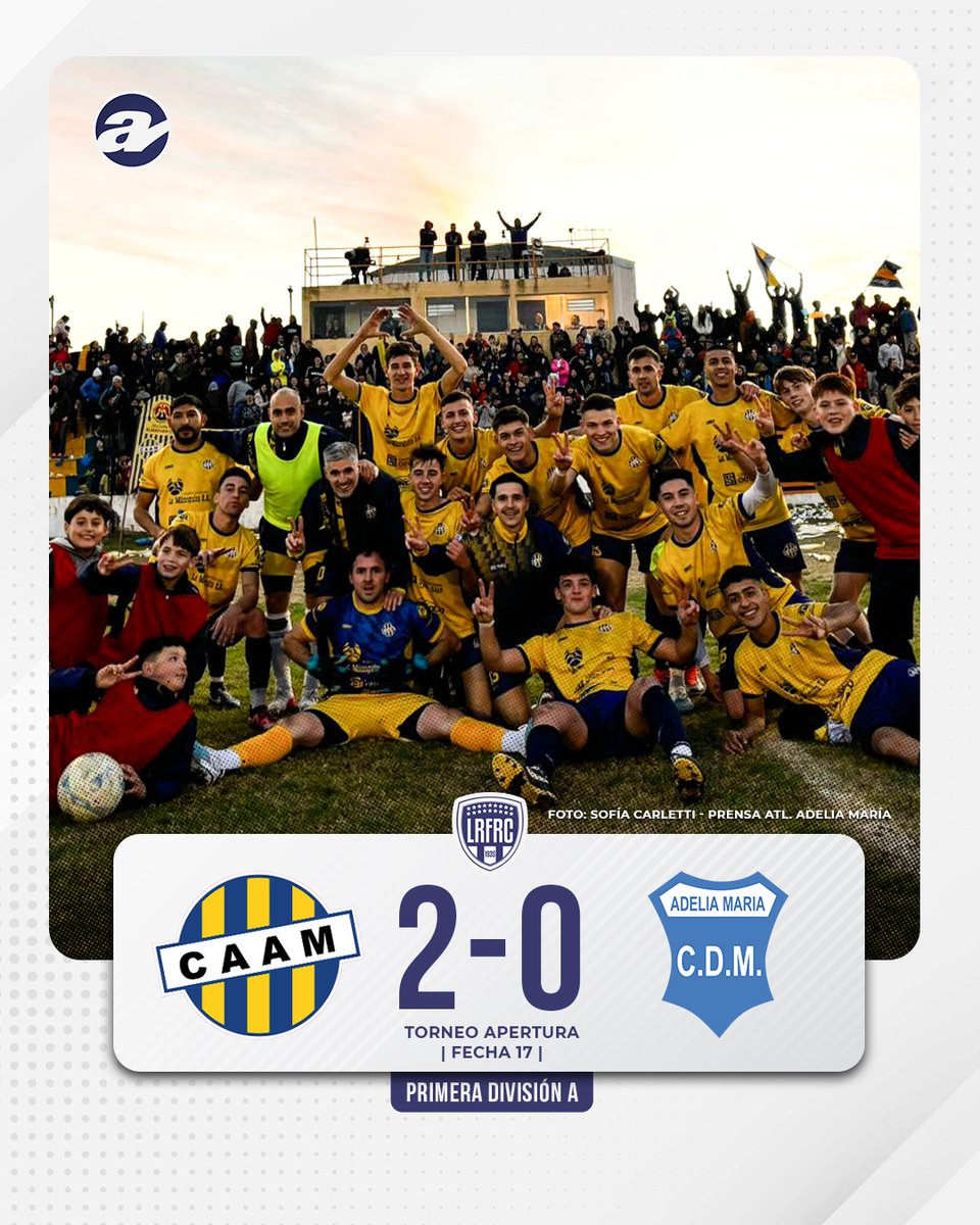 🔵🟡 Atlético Adelia María se quedó con el clásico
⚽ Con goles de Lorenzo Ydiart y Juan Suriano, el "canalla" se impuso 2-0 sobre Deportivo Municipal en una nueva edición del derby adeliamariense.