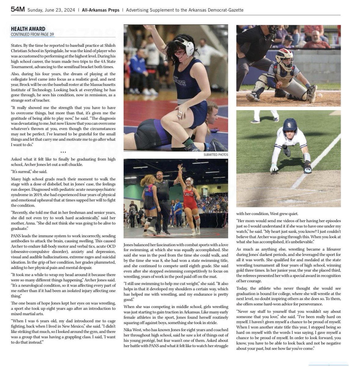 Honored to receive the <a href="/CHIStVincent/">CHI St. Vincent</a> Health Award at the <a href="/AllArkansasPrep/">All Arkansas Preps</a> banquet.  Thank you to <a href="/ArkansasOnline/">AR Democrat-Gazette</a> for the article.  I hope my story can inspire those battling #CRPS.
<a href="/MIT_Baseball/">MIT Baseball</a> <a href="/ShilohSaintsBSB/">Shiloh Christian Baseball</a> <a href="/QrRecruiter/">QR RECRUITER</a> <a href="/KBoBaseballGuru/">Kevin Bohannon</a> <a href="/PrepBaseballAR/">Prep Baseball Arkansas</a> <a href="/the1nss/">The Natural State Sports Network</a> <a href="/SBLiveARK/">Arkansas High School On SI</a>