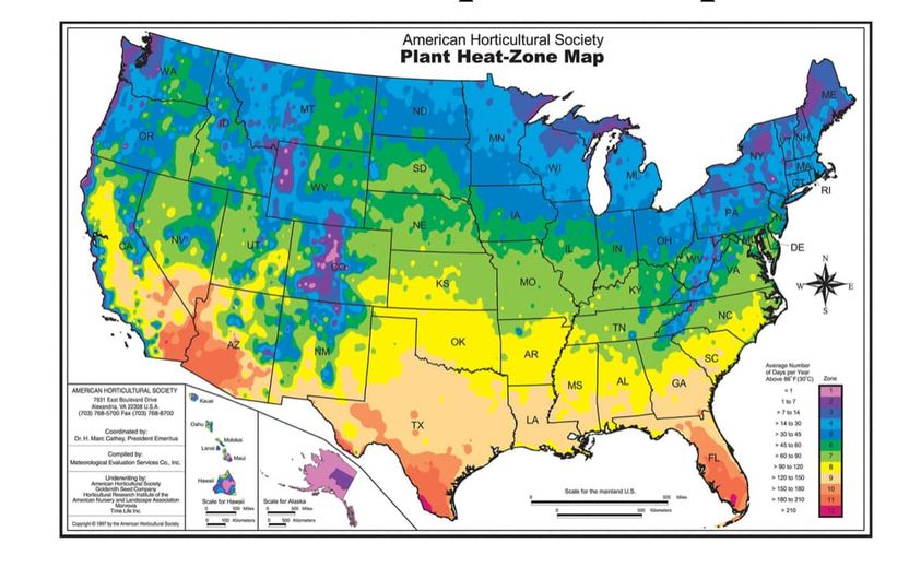 3ShovelsFarm's tweet photo. Do you know about the AHS heat zone map? You may know your USDA cold hardiness zone, but there is a heat and humidity zone map as well. See https://t.co/x7nDllERs1 for more information #hot #sundayfunday #heatzone #garden #gardening https://t.co/rd8CiX7MNU