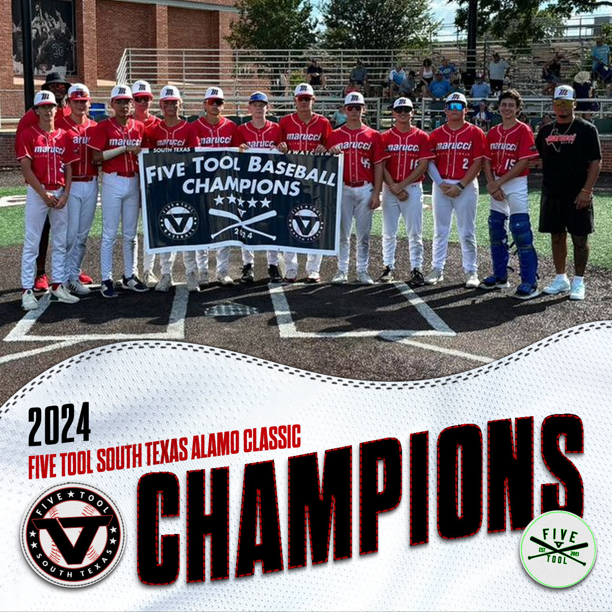 FiveToolSTX's tweet photo. 🏆CHAMPIONS 🏆

Congratulations to @RecruitMETx Williams on winning the 16U @FiveTool South Texas Alamo Classic!

#WatchEm https://t.co/hcXqw1F20b