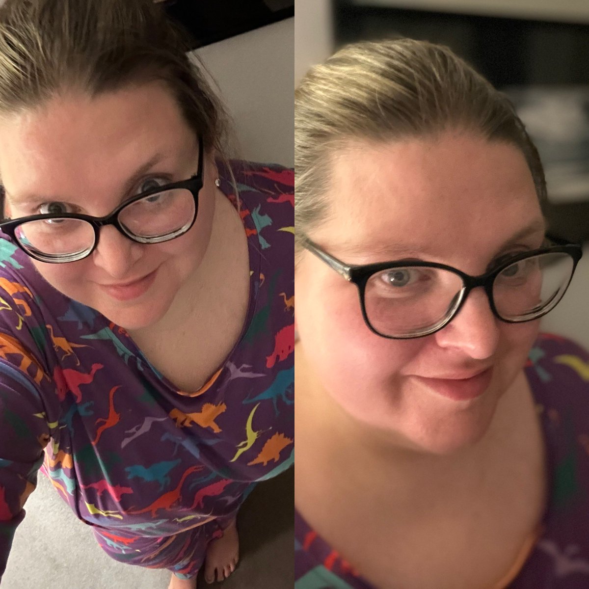 sometimeredhead's tweet image. Fashion Status Update - 22/06/24

📺3621📺

Outfit: Popsy Dinosaur Pyjamas.

Accessories: Specsavers Entry05 frames.

Cosmetics: mint green salon nails. 

Hair: up in a bun.

#psootd #ootd #wearethethey #effyourbodystandards #effyourbeautystandards #iamsimplybeautiful