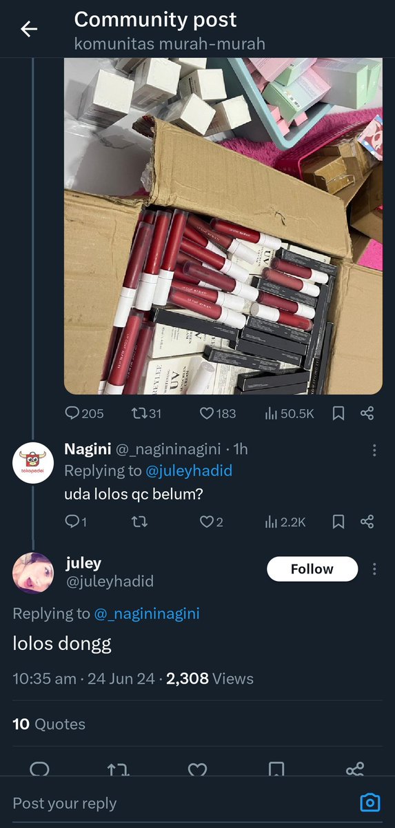 Kalo mau nipu belajar dulu kalii istilah pabrik, "reject" itu apa. barang reject itu gimanaaa berarti ya ga lolos QC apapun bentuknya, reject kemasan juga bakal di kembalikan ke pabrik dan dimusnahkan kocak🫵