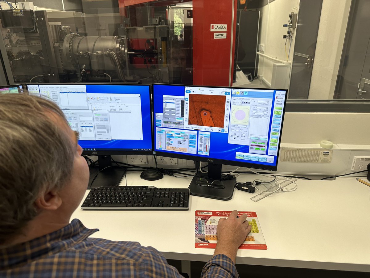 With excellent post docs Alejandro Cisneros and Walter Báez using the Cameca IMS 1300 ion probe <a href="/JDLCentre/">JohndeLaeter Centre</a> to analyze zircons and allanites to contrain the timing of the run up eruptions at volcanoes from Indonesia, Argentina, Japan, Peru, Bolivia, and Saudi Arabia. #OSUCEOAS