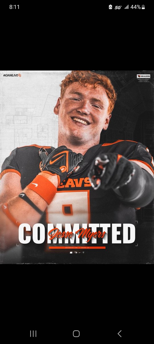 Jesse Myers (@jessemyer9) on Twitter photo 🟠⚫️COMMITTED⚫️🟠
I am blessed to announce that I have committed to Oregon State! I am excited for what the future holds and ready to get to work! Go Beavs! <a href="/coachtuiaki/">Ilaisa Tuiaki</a> <a href="/Coach_Bray/">Trent Bray</a> <a href="/CoachKD__/">Kuony Deng</a> <a href="/BrandonHuffman/">Brandon Huffman</a> <a href="/ttherzog/">Coach Trent Herzog</a> <a href="/CoachDanBenji/">Daniel Benjamin</a> 🟠⚫️COMMITTED⚫️🟠
I am blessed to announce that I have committed to Oregon State! I am excited for what the future holds and ready to get to work! Go Beavs! <a href="/coachtuiaki/">Ilaisa Tuiaki</a> <a href="/Coach_Bray/">Trent Bray</a> <a href="/CoachKD__/">Kuony Deng</a> <a href="/BrandonHuffman/">Brandon Huffman</a> <a href="/ttherzog/">Coach Trent Herzog</a> <a href="/CoachDanBenji/">Daniel Benjamin</a>