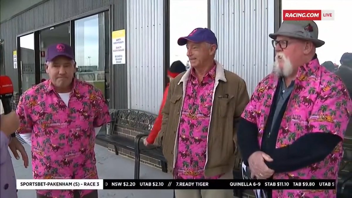 Racing's tweet image. The ownership group of Pure Grunt have suited up in style 😎