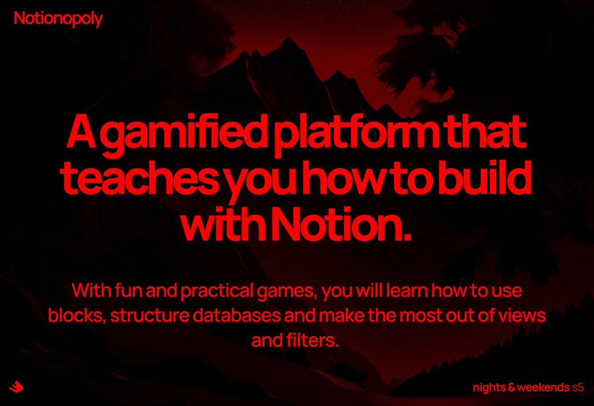 hope I'm not too late on this one,
 
😅 I'm very excited to be working on this for the next 6 weeks with some very talented friends from our local Notion Community, <a href="/paulabuilds/">Paula</a> &amp; <a href="/Sebas_Notion/">Sebas</a>. 

CC: <a href="/_buildspace/">buildspace</a>  <a href="/_nightsweekends/">nights & weekends</a>