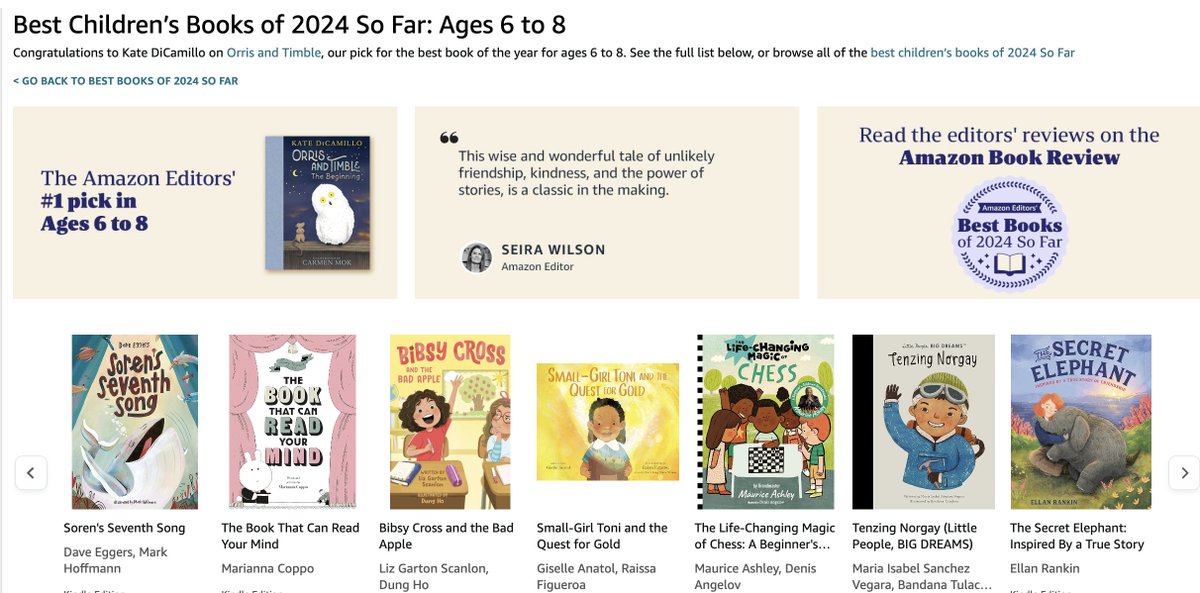 Giselle Anatol (@giselleanatol) on Twitter photo It's been a minute since we checked in on Small-Girl Toni, but no worry ... she has been spotted on Amazon's Best Children’s Books of 2024 So Far: Ages 6 to 8 List! In the words of my agent, <a href="/AllieLevick/">Alexandra Levick</a>, "WOOHOO look at that small girl go!!!" #WhereIsSmallGirlToni #SmallGirlToni It's been a minute since we checked in on Small-Girl Toni, but no worry ... she has been spotted on Amazon's Best Children’s Books of 2024 So Far: Ages 6 to 8 List! In the words of my agent, <a href="/AllieLevick/">Alexandra Levick</a>, "WOOHOO look at that small girl go!!!" #WhereIsSmallGirlToni #SmallGirlToni