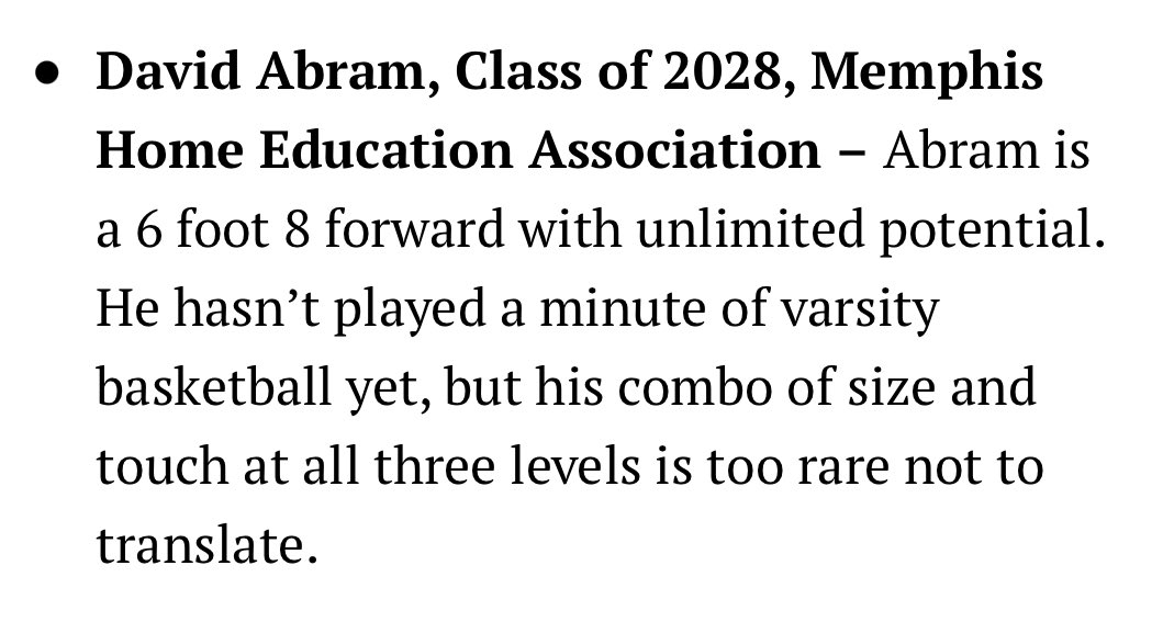 Abram, a forward at MHEA, is someone to keep an eye on this upcoming high school basketball season

Taller than Penny as a freshman 👀