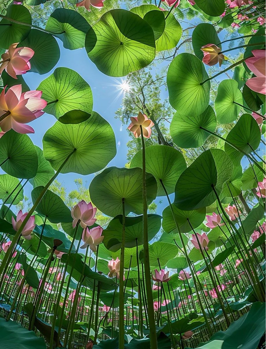 The dreamlike lotus pond