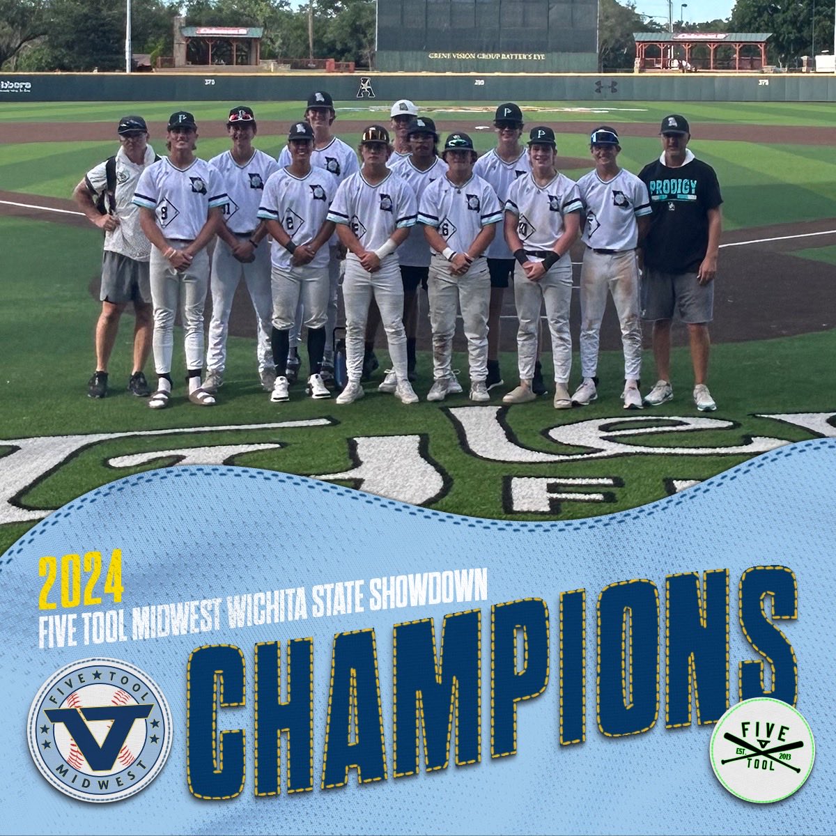 Five Tool Midwest (@fivetoolmidwest) on Twitter photo 🏆Champions🏆
Congrats to <a href="/ProdigyBasebal/">KC Prodigy Baseball</a> 17U on winning the 17U/18U <a href="/FiveTool/">Five Tool Baseball</a> Wichita State Showdown!
#WatchEm 🏆Champions🏆
Congrats to <a href="/ProdigyBasebal/">KC Prodigy Baseball</a> 17U on winning the 17U/18U <a href="/FiveTool/">Five Tool Baseball</a> Wichita State Showdown!
#WatchEm