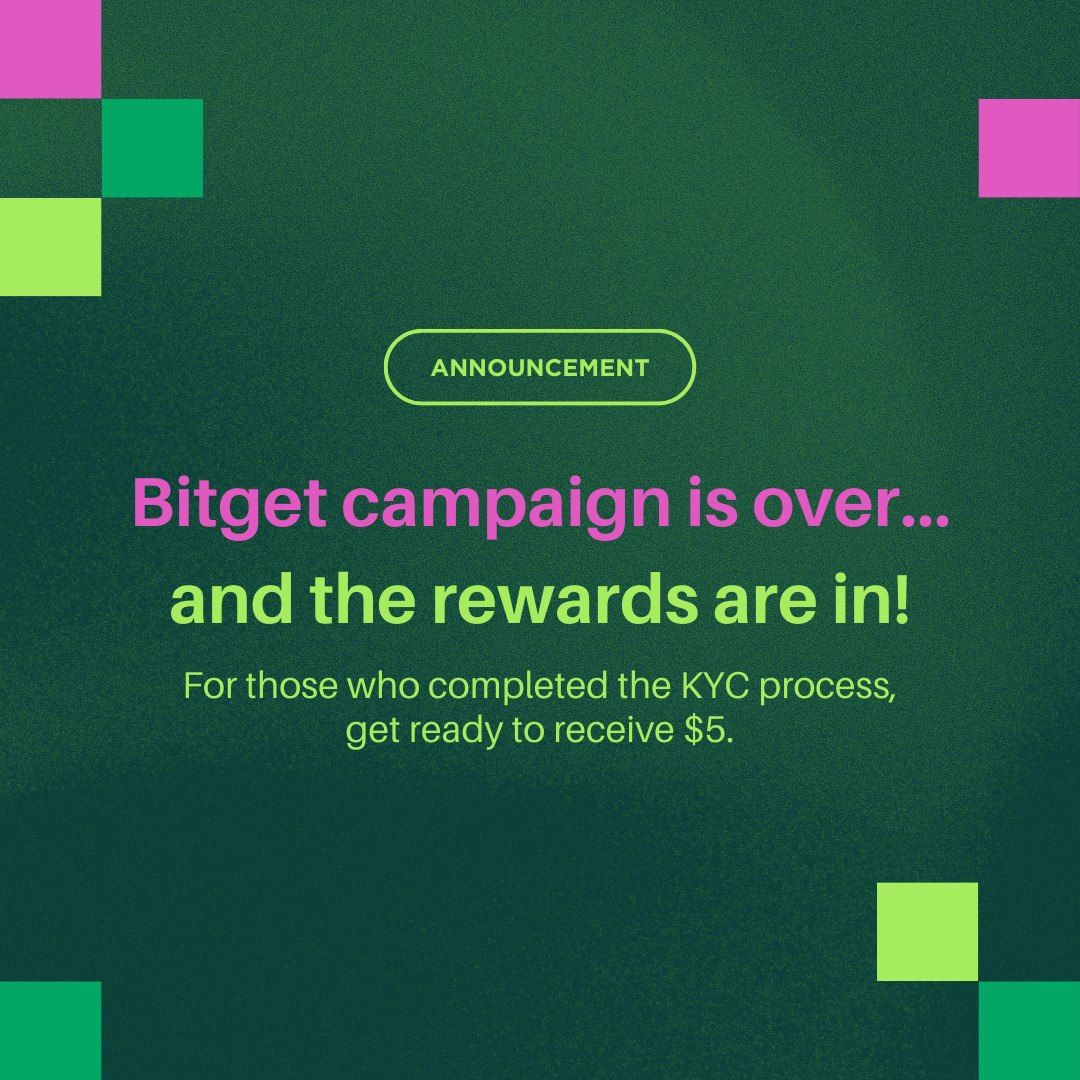 🚨 Big news, fam! 🚨

Our @BitgetPH campaign wrapped on June 15th, and that means rewards are on their way. 

Completed the KYC process? The $5 reward is about to head straight to your account in the coming days!