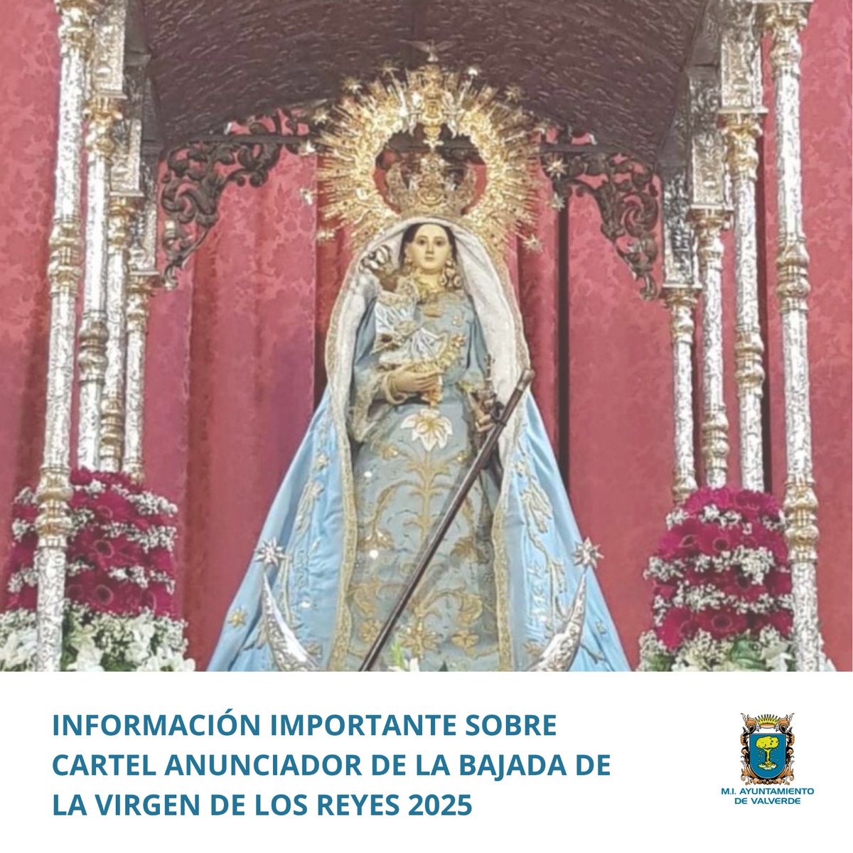 INFORMACIÓN IMPORTANTE RELATIVA AL CARTEL ANUNCIADOR DE LA BAJADA DE LA VIRGEN DE LOS REYES

La Comisión Organizadora de La Bajada de la Virgen de Los Reyes se ha acordado que la próxima Bajada de La Virgen de Los Reyes sea la edición LXXI.

👇🏼👇🏼
facebook.com/share/CB2KhTPY…