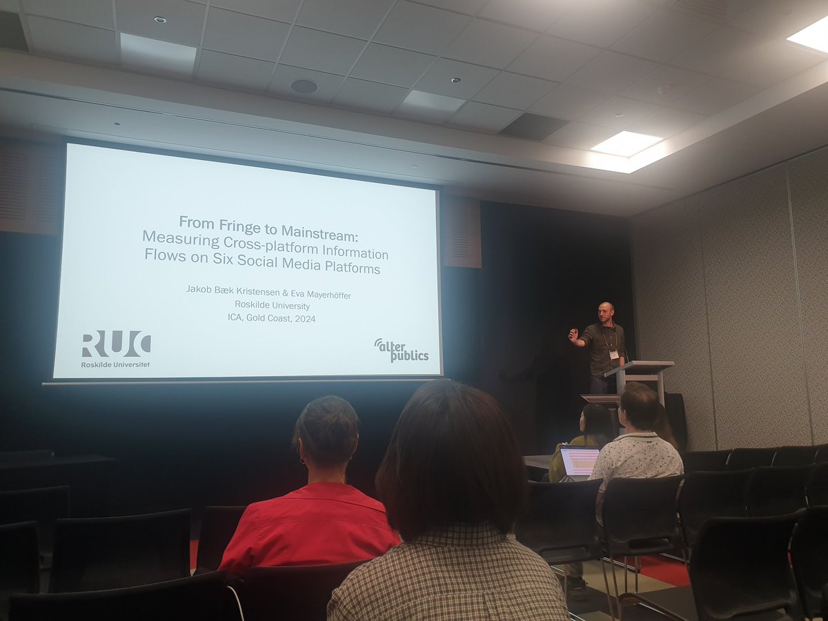 Frederik Henriksen // @fhenriksen@mastodon.online (@frede_henriksen) on Twitter photo Back-to-back presentations by <a href="/AlterPublics/">AlterPublics</a> data 🧙♂️ <a href="/Jakobbaek/">Jakob Bæk Kristensen</a> in the morning <a href="/ica_cm/">ICA Comp Methods</a> sessions 👏 first on cross-platform alternative news environments, second on information flows between fringe and mainstream platforms! #lastday #ica24 Back-to-back presentations by <a href="/AlterPublics/">AlterPublics</a> data 🧙♂️ <a href="/Jakobbaek/">Jakob Bæk Kristensen</a> in the morning <a href="/ica_cm/">ICA Comp Methods</a> sessions 👏 first on cross-platform alternative news environments, second on information flows between fringe and mainstream platforms! #lastday #ica24