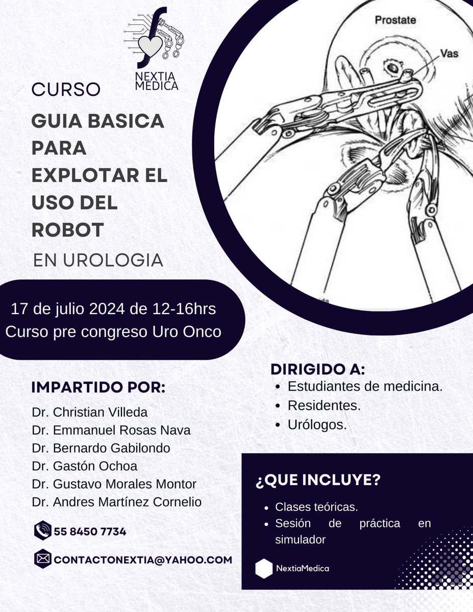 NextiaMedica's tweet photo. #urologia #urologosroboticos #cirugiarobotica #davincisurgery #urology #urologiaenmexico #educacioncontinua #mesadeexpertos https://t.co/RhgbrCubRh