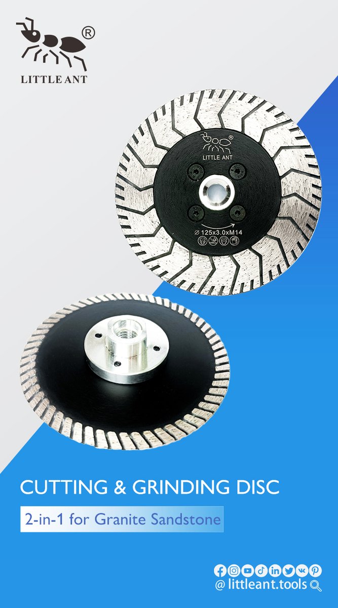 LittleAnt_Tools's tweet image. Introducing our 2-in-1 Cutting &amp;amp; Grinding Disc for Granite and Sandstone! Available in 115mm and 125mm sizes, this versatile disc is perfect for both cutting and grinding tasks. Upgrade your toolkit for maximum efficiency and precision!
#CuttingDisc #GrindingDisc #GraniteTools