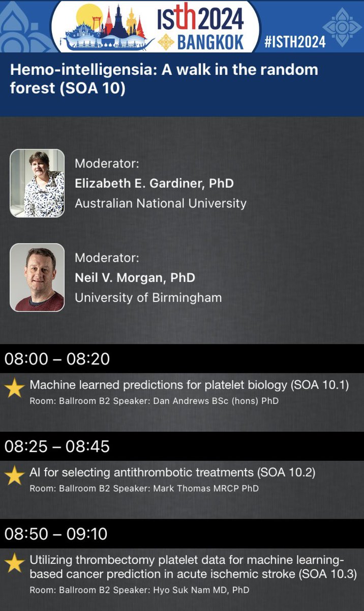 Very insightful session on machine learning this morning at #ISTH2024