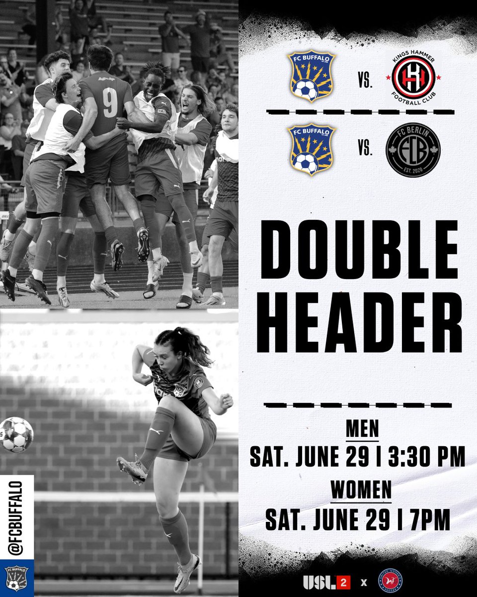 FC Buffalo (@fcbuffalo) on Twitter photo Two HUGE games for playoff hopes. We need you there behind our men and women at All-High on SATURDAY 🔵🟡🦬
Buy ticket to one, get admission to both: app.soccerstub.com/users/8312936/…
Before then, though: <a href="/slowrollbuffalo/">Slow Roll Buffalo</a> on Monday, Men away Tuesday in Dayton, women Weds in Rochester Two HUGE games for playoff hopes. We need you there behind our men and women at All-High on SATURDAY 🔵🟡🦬
Buy ticket to one, get admission to both: app.soccerstub.com/users/8312936/…
Before then, though: <a href="/slowrollbuffalo/">Slow Roll Buffalo</a> on Monday, Men away Tuesday in Dayton, women Weds in Rochester