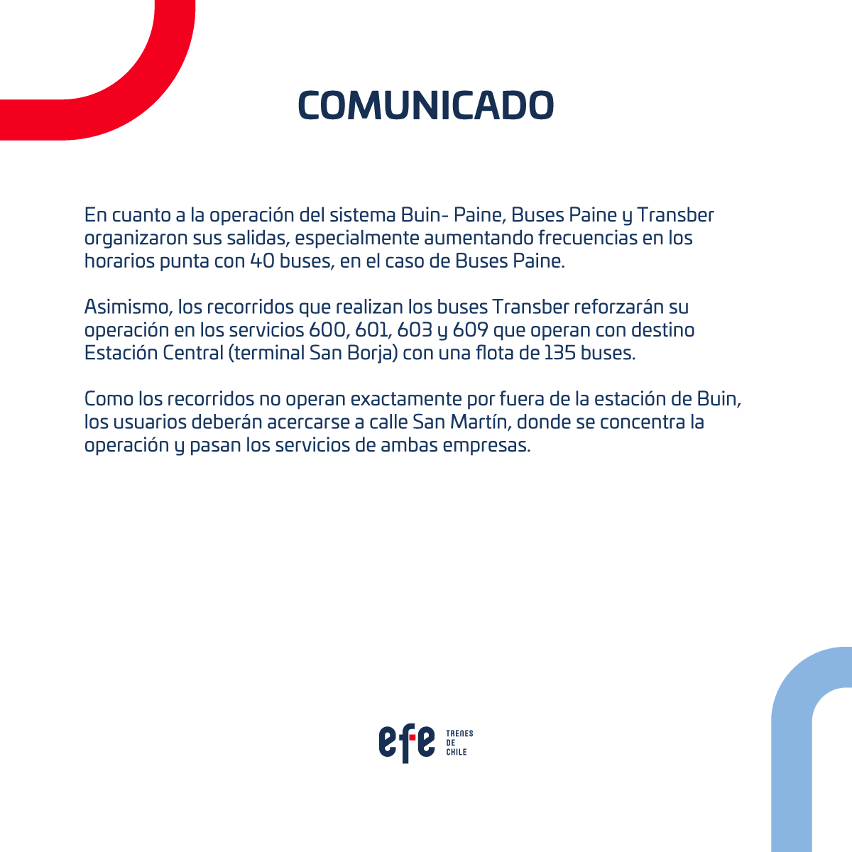 Les compartimos plan de refuerzo de movilización para mañana lunes 24, debido a paralización de nuestro servicio Rancagua: