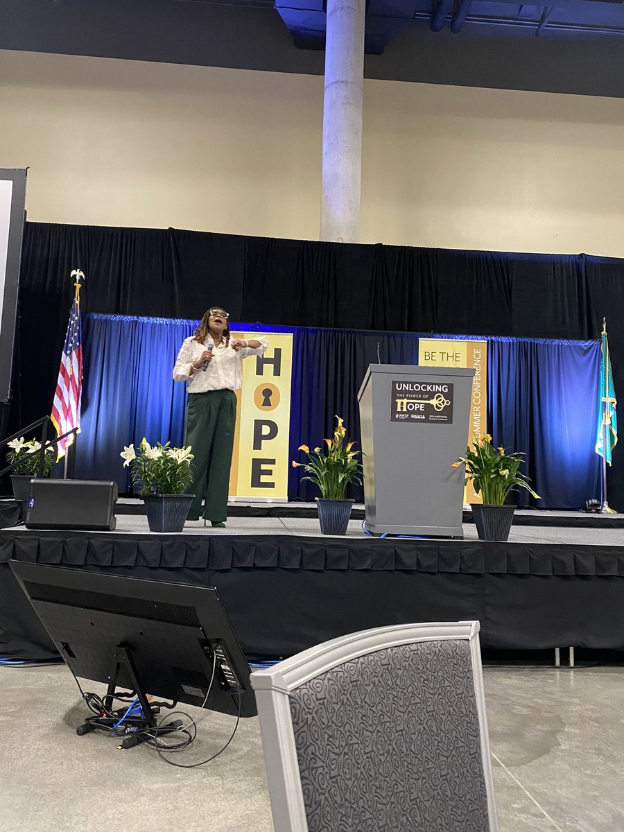 Lori Hayes kicking off our Summer Conference with a message about hope and resilience. Pushing us to reflect on our roles to be hope dealers in our schools and districts. #awspwasa24