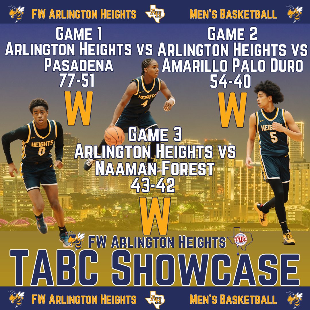 FW Arlington Heights Basketball (@ahhs_basketball) on Twitter photo Great opportunity for our guys to grow and experience some high-level competition this weekend in the <a href="/Tabchoops/">𝙏𝘼𝘽𝘾🏀📋</a> Showcase! Thank you for the opportunity <a href="/TexasHoopsGASO/">TexasHoops/GASO 🔗</a>
3-0🤝
<a href="/CoachMuhammad_/">Coach Muhammad</a> <a href="/KeithMoultry/">Keith Moultry</a> <a href="/HeightsFWISD/">Arlington Heights High School</a> <a href="/CoachCal_AD/">JJ Calderon</a> <a href="/FWISDAthletics/">FWISD Athletics</a> <a href="/TroyBel91994705/">Troy R. Bell, EdD, CAA, AIC</a> Great opportunity for our guys to grow and experience some high-level competition this weekend in the <a href="/Tabchoops/">𝙏𝘼𝘽𝘾🏀📋</a> Showcase! Thank you for the opportunity <a href="/TexasHoopsGASO/">TexasHoops/GASO 🔗</a>
3-0🤝
<a href="/CoachMuhammad_/">Coach Muhammad</a> <a href="/KeithMoultry/">Keith Moultry</a> <a href="/HeightsFWISD/">Arlington Heights High School</a> <a href="/CoachCal_AD/">JJ Calderon</a> <a href="/FWISDAthletics/">FWISD Athletics</a> <a href="/TroyBel91994705/">Troy R. Bell, EdD, CAA, AIC</a>