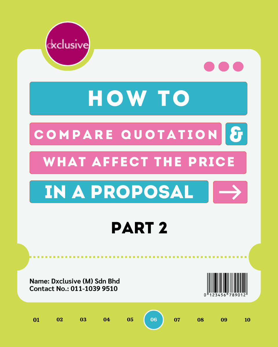 dxclusive_my's tweet image. Here a tips that help you unravel the secrets of savvy pricing and proposal comparisons #exhibition #boothsetup #boothdesign #contractor #dxclusive_malaysia