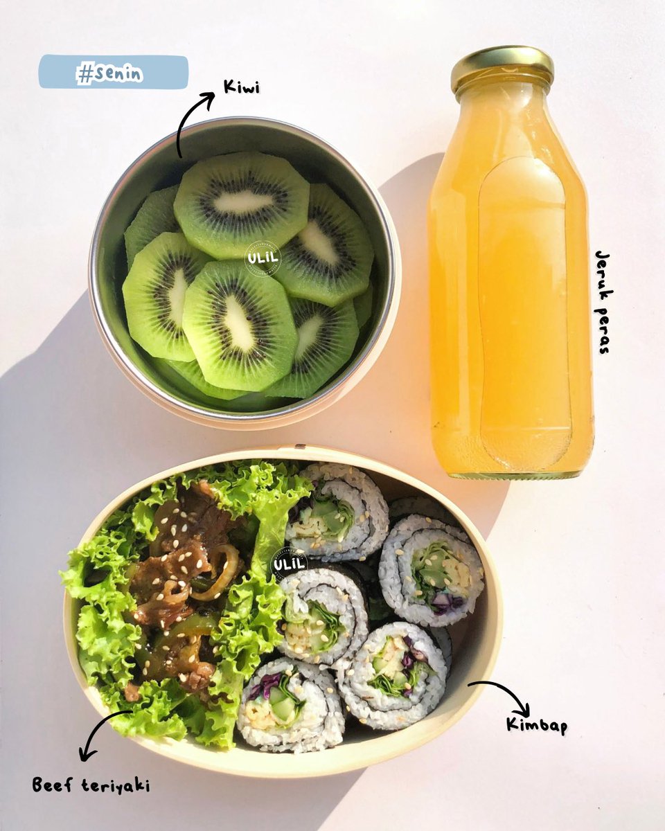 Lihat euy bekal aku Senin ini cantik yaa 🍱🍃