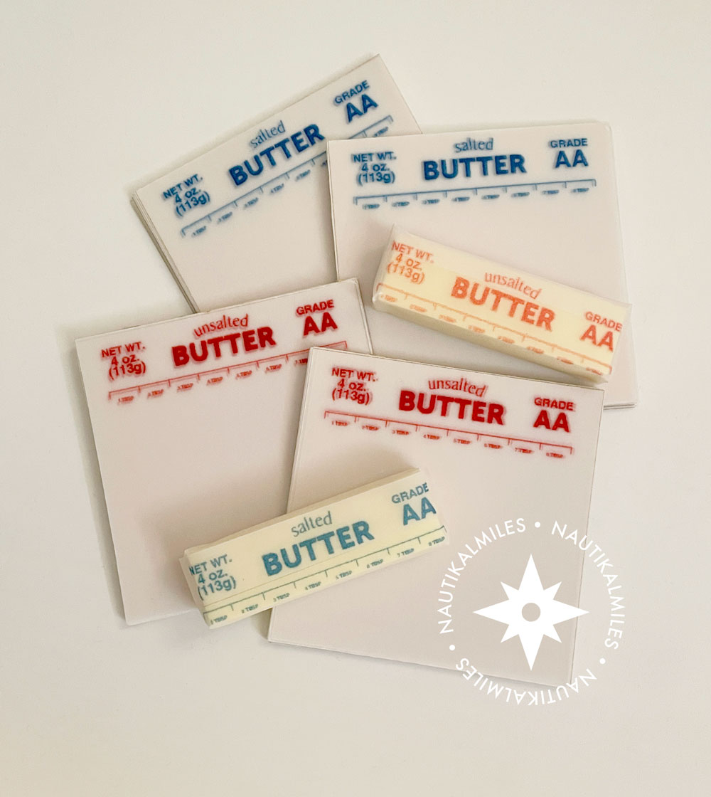 nautikalmiles's tweet image. my brain blasted and i made some butter wrapper themed notepads...