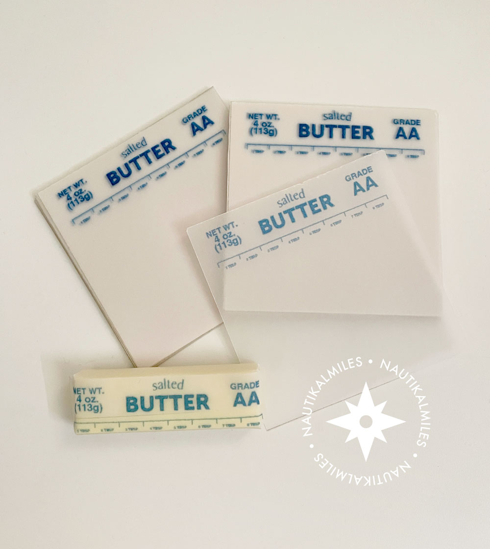 nautikalmiles's tweet image. my brain blasted and i made some butter wrapper themed notepads...