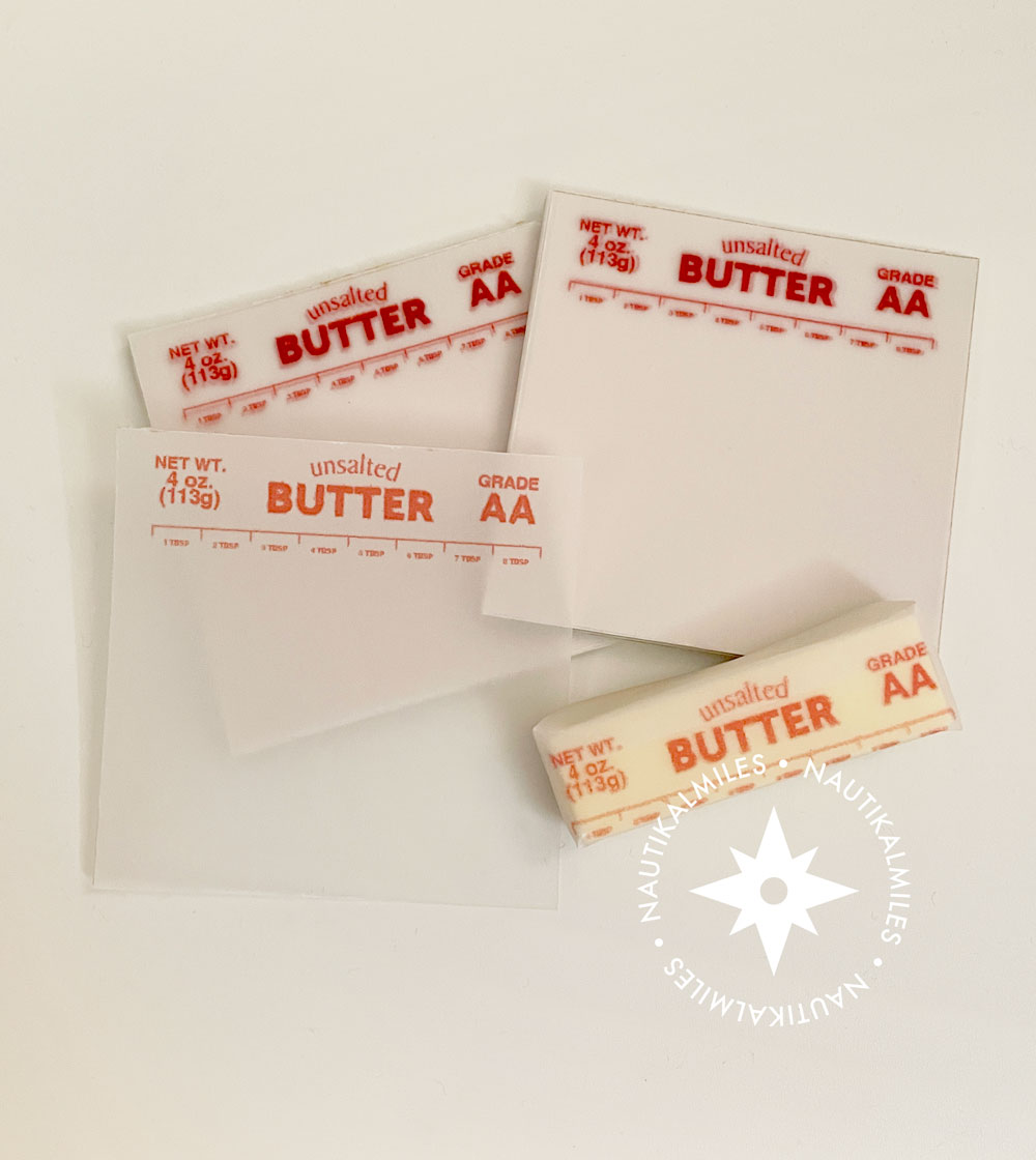 nautikalmiles's tweet image. my brain blasted and i made some butter wrapper themed notepads...