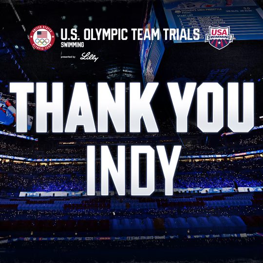 Thank you, Indianapolis, for a meet that none of us will ever forget 🤝

#SwimTrials24 | <a href="/TeamUSA/">Team USA</a>