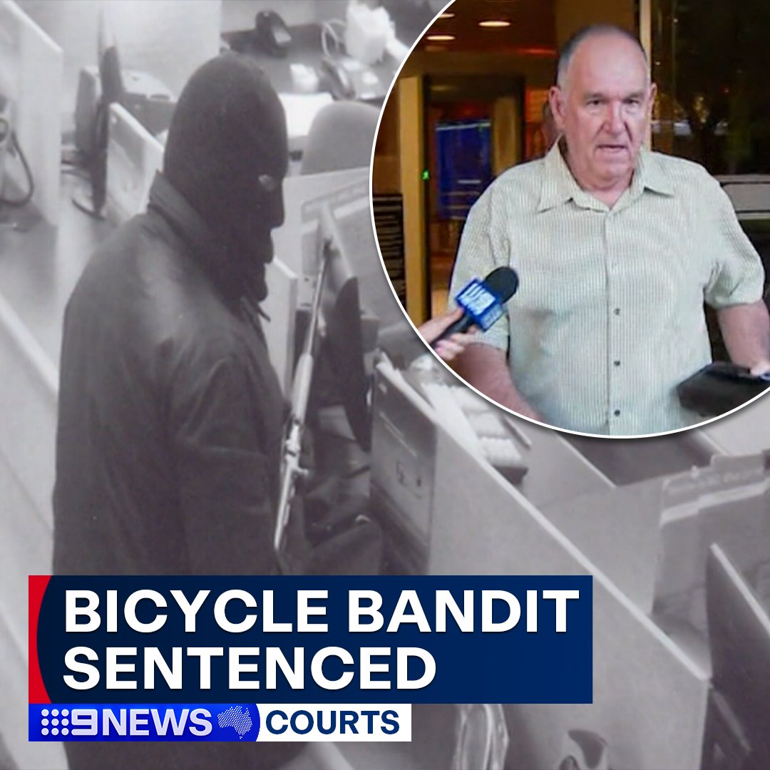 #BREAKING: The notorious Bicycle Bandit has been sentenced to 35 years behind bars for robbing 11 banks over a 10-year crime spree.

Kym Parsons is terminally ill and is expected to end his life imminently through the Voluntary Assisted Dying program. #9News
