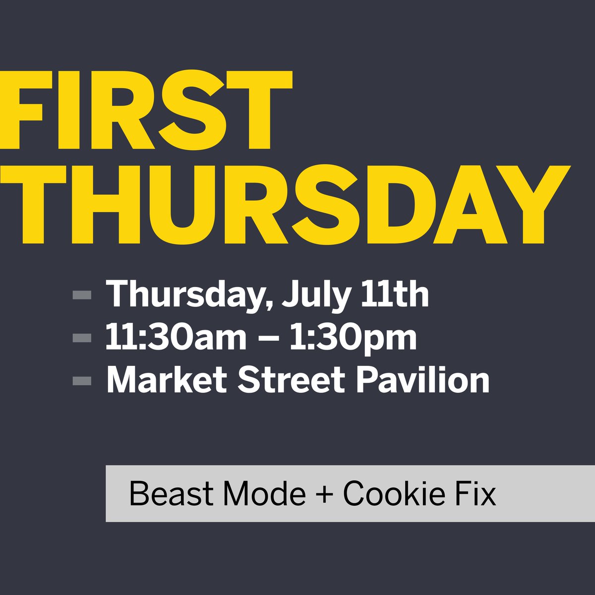 Double the fun! Join us on Thursday to enjoy Beast Mode and Cookie Fix. The first 20 attendees receive a free item from their vendor of choice.

Learn more: redstonegateway.com/first-thursday…
