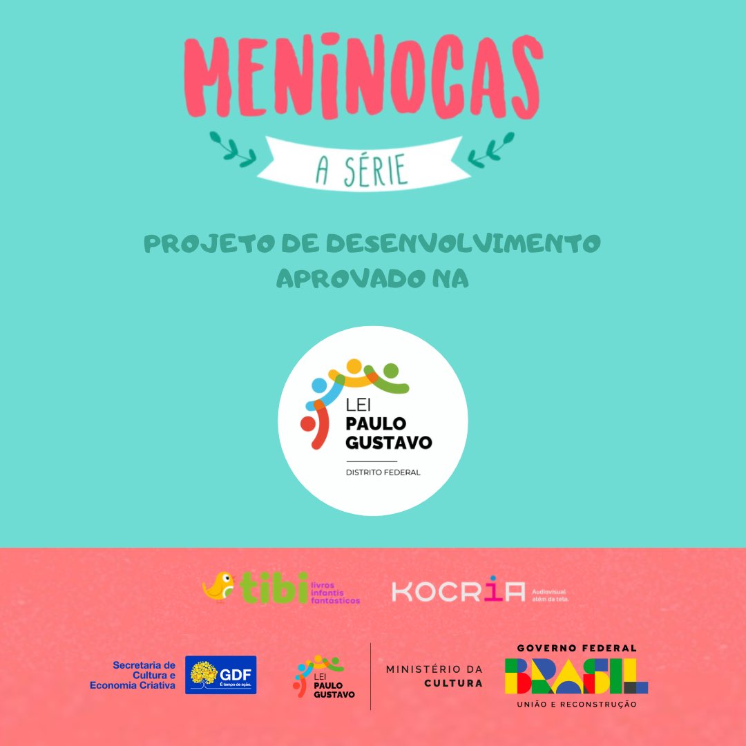 A serie em infantil “Meninocas” derivada da coleção literária de Emília Nuñez, em super parceria da Editora Tibi vai entrar em desenvolvimento com a talentosa roteirista Renata Diniz e super equipe por meio da Lei Paulo Gustavo.