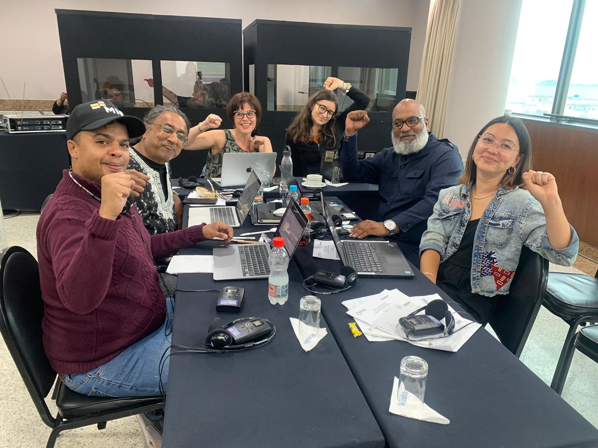 Reporting from Rio de Janeiro ⚡️

The Transformative Just Transition working group, developing worker &amp; community survey-based research on #PublicPathway struggles in South Africa and Trinidad &amp; Tobago. 

With: @GLU_Network, <a href="/AIDC_RSA/">Alternative Information and Development Centre</a>, <a href="/OWTU1937/">Oilfields Workers Trade Union</a>,  <a href="/TNInstitute/">Transnational Institute</a>, <a href="/TUED_global/">TUED</a>   🌍