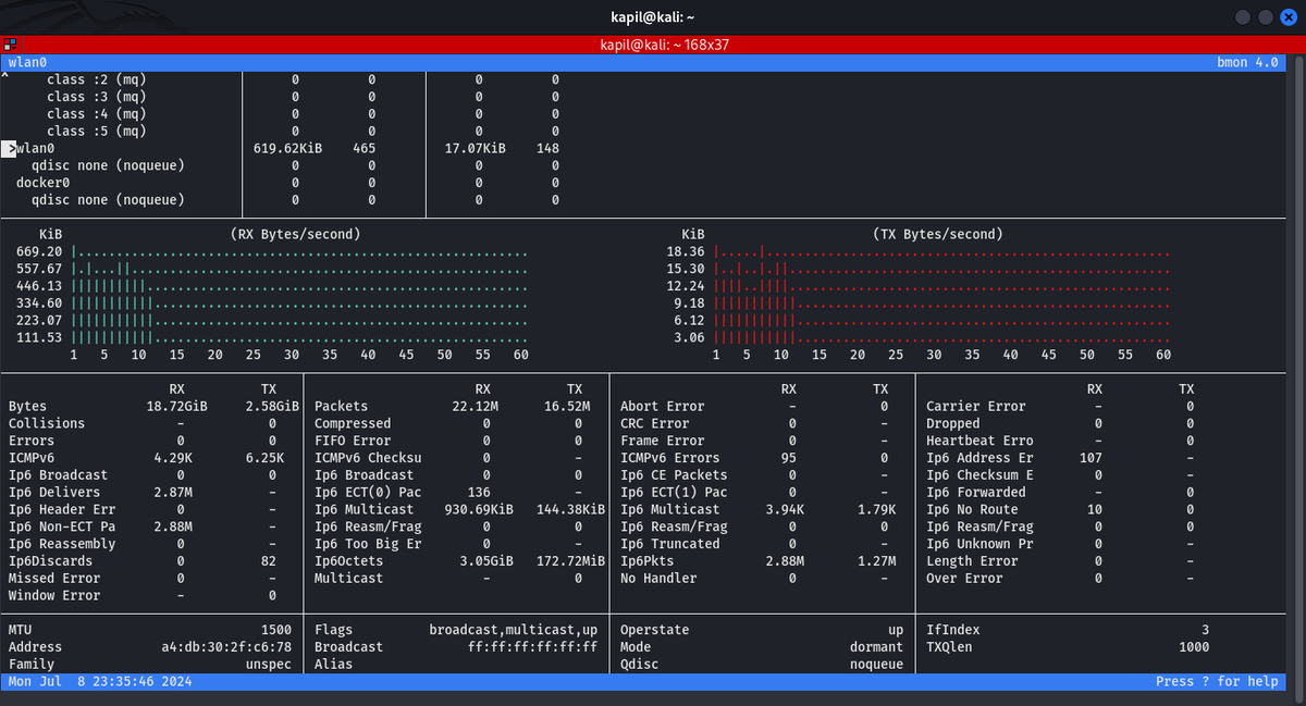 _KapilChauhan's tweet image. 🚀 Challenge Time! 🚀
🔍 Can you identify this tool ? 📈🤔
Hint: It's a bandwidth monitoring tool for Unix systems.
👇 Drop your answers below!👇
#CyberSecurity #TechTrivia #LinuxTools