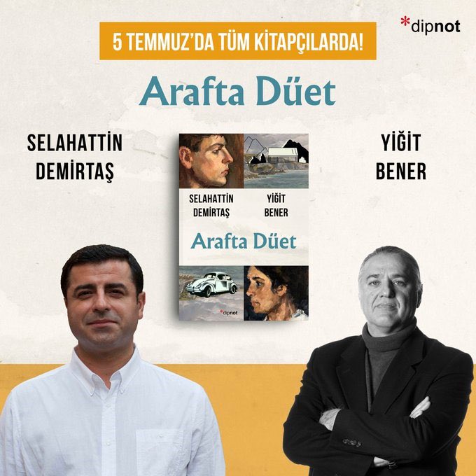 🔴 Çekiliş zamanı!

📖 100 kişiye Arafta Düet romanı

Selahattin Demirtaş ve Yiğit Bener'in beraber yazdığı Arafta Düet kitabını, değerli takipçimiz İbrahim Zorel sponsorluğunda sizlere hediye etmek istiyoruz. 

Tweet'i beğenin, paylaşın ve bizi takip edin.
