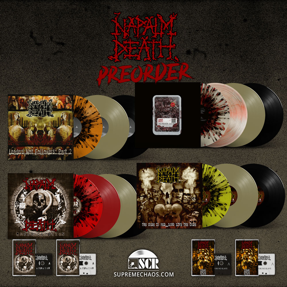 Preorder for Napalm Death re-releases started!

It's been a long road, but we are incredibly proud to present these releases to you.

Here you will find the necessary links:
supremechaos.com/link/napalmdea…