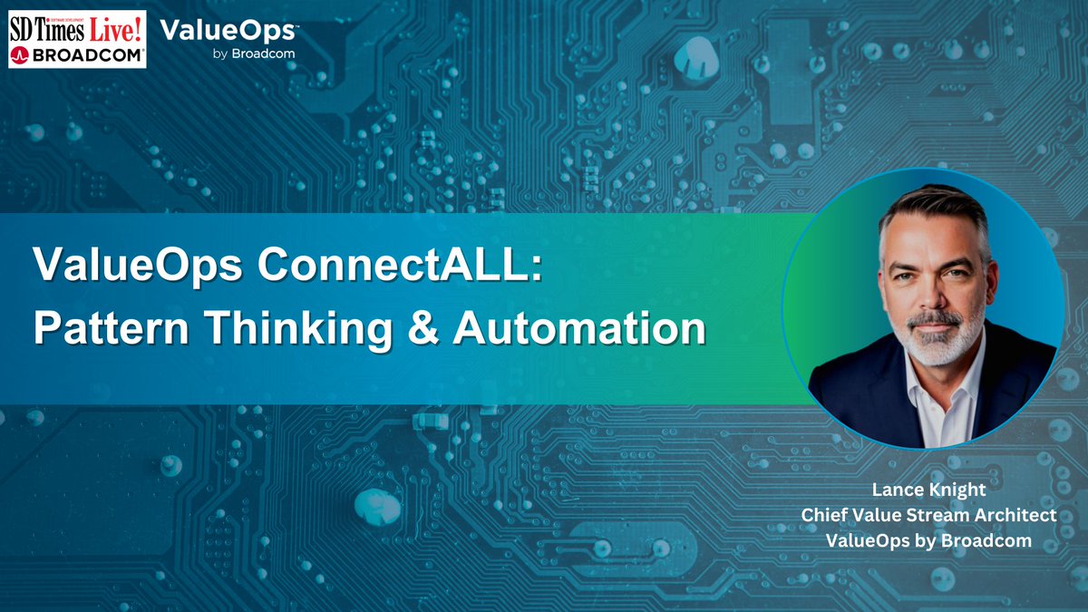 davidhoffmanpdx's tweet image. 🚀 Now on-demand: &quot;ValueOps ConnectALL: Pattern Thinking &amp;amp; Automation&quot; with Lance Knight! Explore optimizing software delivery with patterns &amp;amp; automation. Includes an exclusive demo. Watch now! #ValueOps #Automation #SoftwareDelivery #ConnectALL bit.ly/3VU6d2n