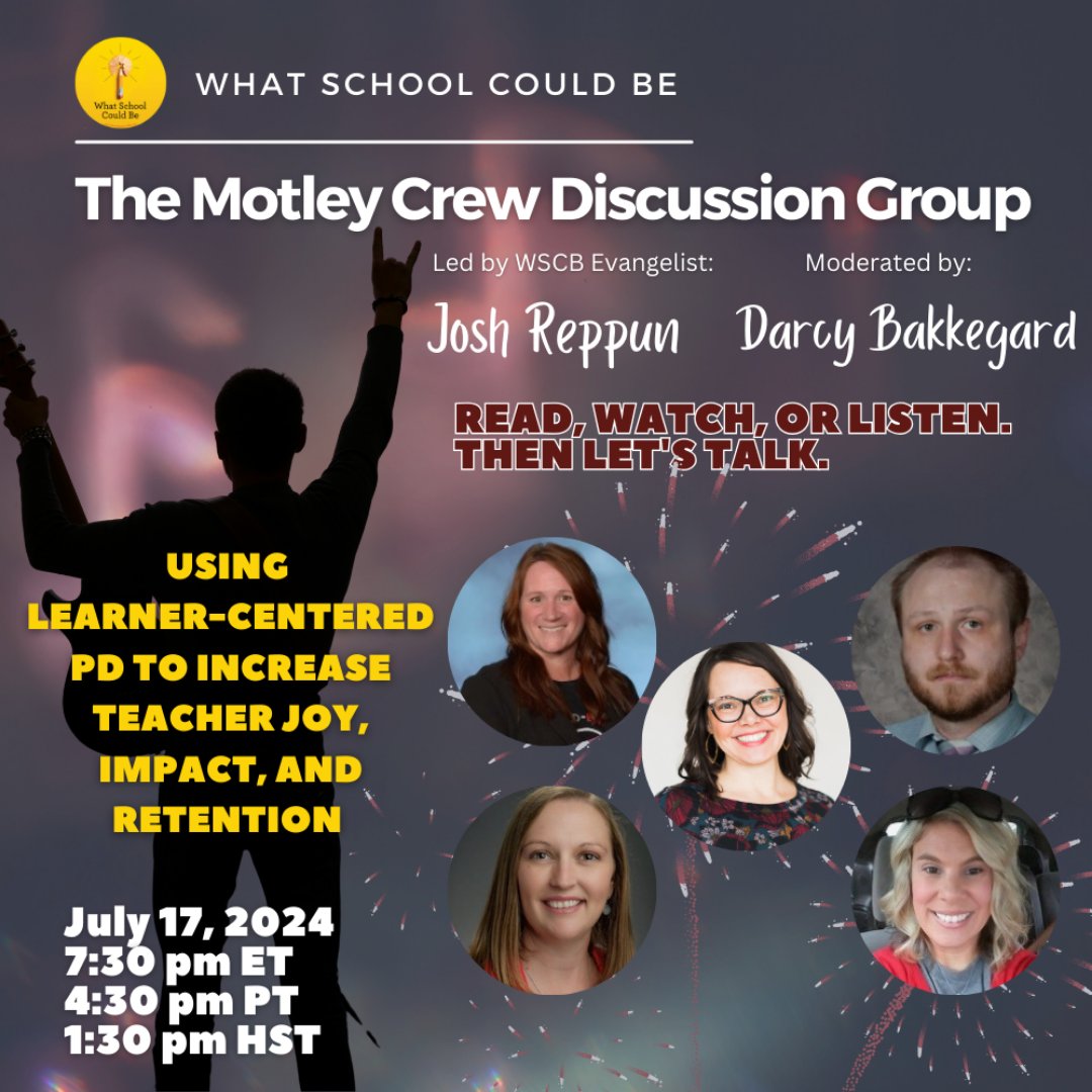 Meet @NVradenburg , Director of Education at Montana PBS. 

Join Dr. Vradenburg in our upcoming Motley Crew Discussion Group: Using Learner-Centered PD to Increase Teacher JOY, Impact and Retention.

Sign up for the free session here:
whatschoolcouldbe.org/events/the-mot…

#education #educhat