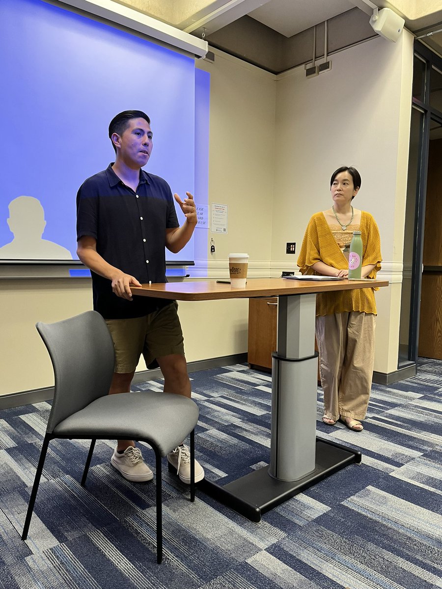 migapprogram's tweet image. Graduate students Kanoko Kamata and Mauricio Zavaleta discussing mobilization research on today's panel 🖊️📖! 
@KanokoKamata @MauricioZava 
The session was followed by a engaging Q+A where fellows were able to ask questions about their studies.