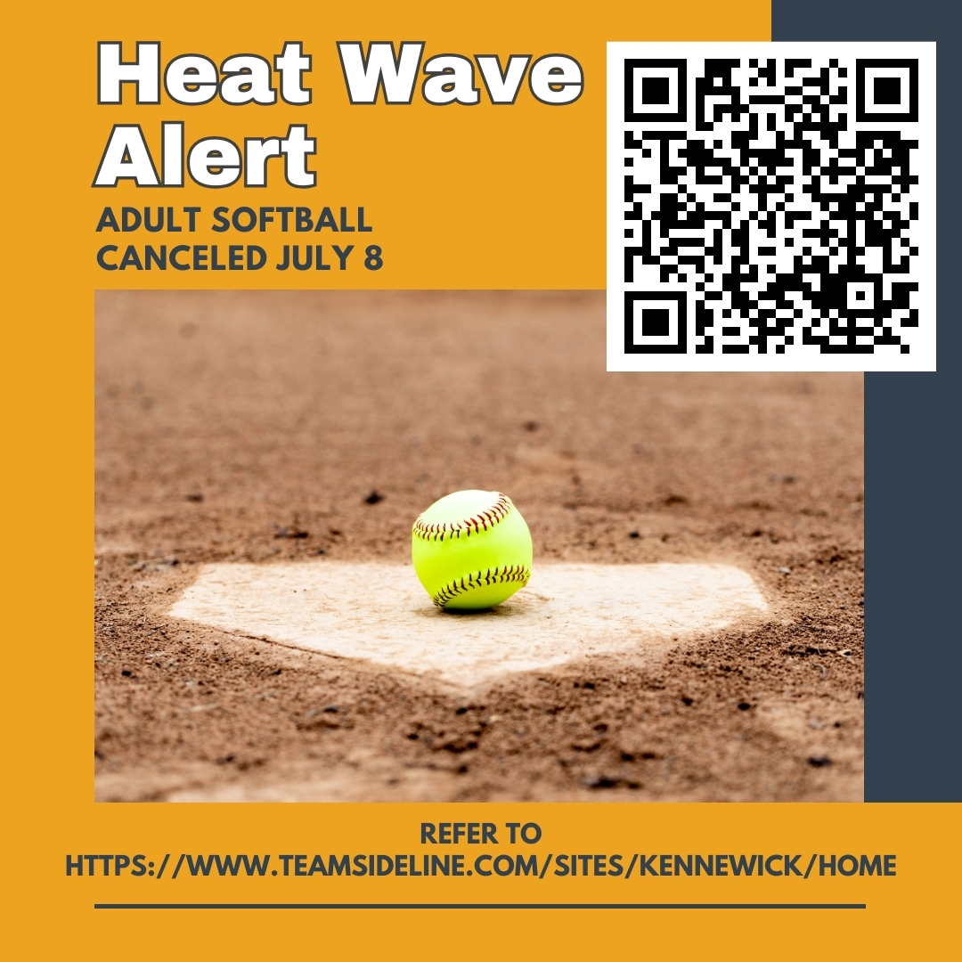 Due to extreme heat, Adult Softball will be canceled today, July 8th. Please refer to the Teamsideline link or scan the QR Code for daily updates.