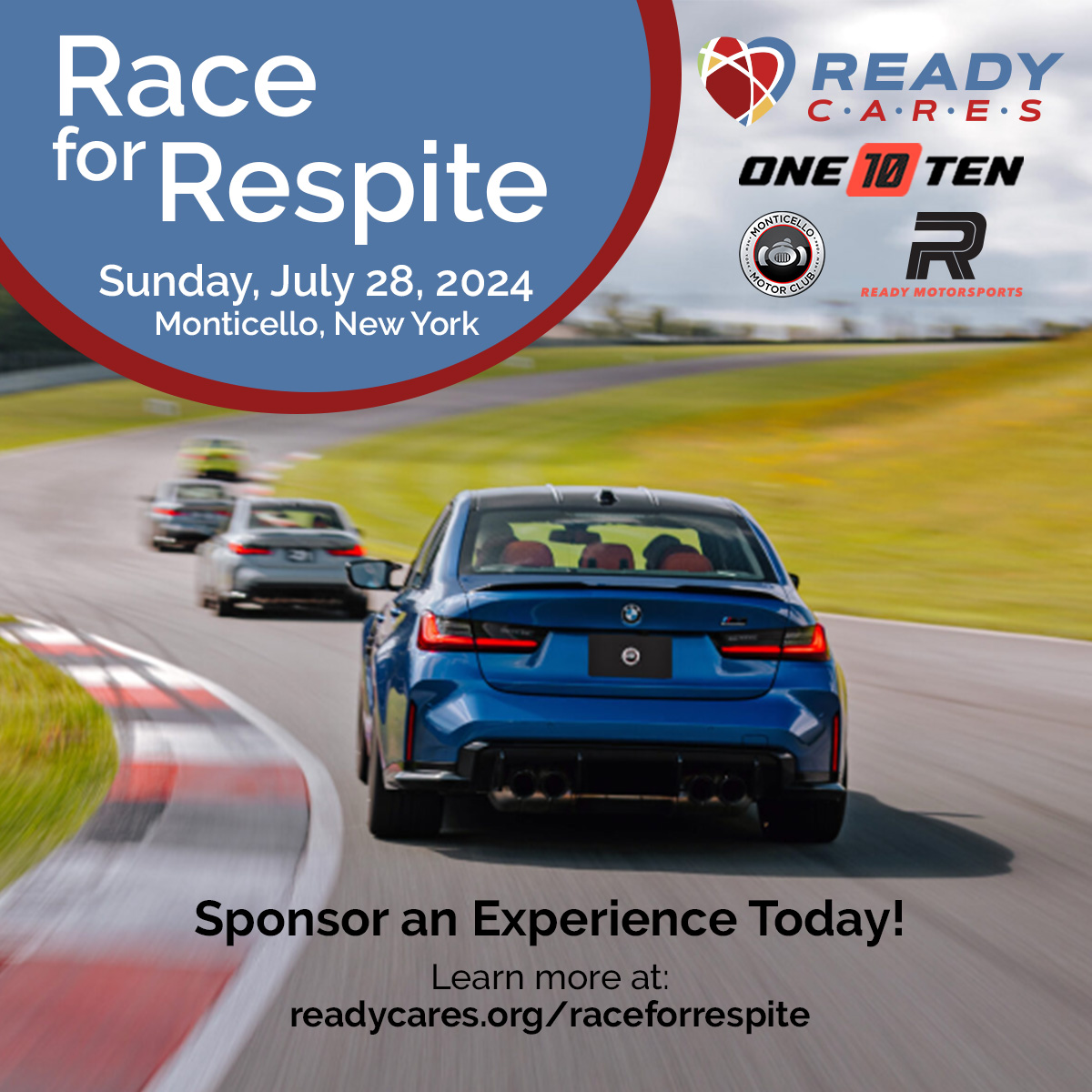 ready_cares's tweet photo. Social Care workers provide an invaluable service to society. To give back to social care workers, Ready Cares is hosting Race for Respite at the Monticello Motor Club. 

Give to those who give every day by sponsoring an experience at https://t.co/inx1110NrI.

#GiveBack #Events https://t.co/L0As7UqEcH