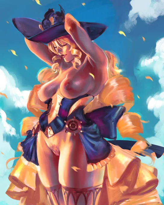 a lil sexy Navia from Genshin 