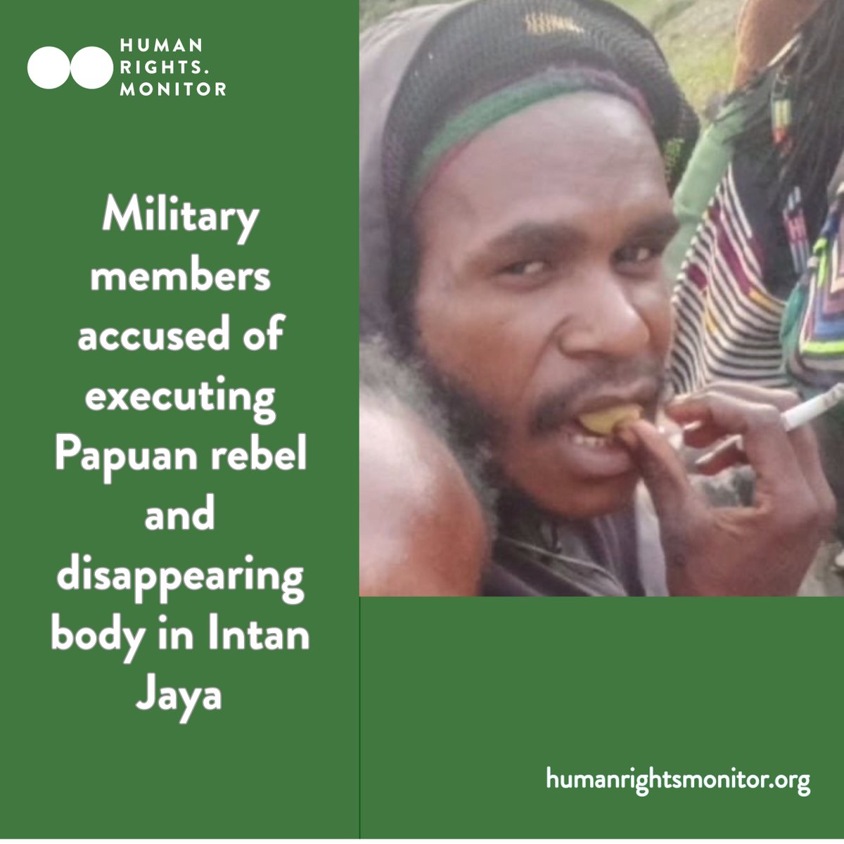 Atinus Kum was allegedly arrested by Indonesian military on 30 June. Reports claim he was unarmed and was tortured &amp; executed in Intan Jaya. Torture &amp; extrajudicial killings are NEVER justified. This demands accountability. #WestPapua #HumanRights Read more:
