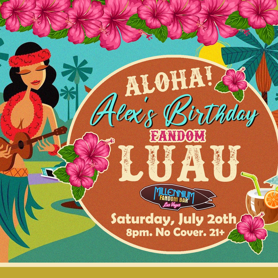 FandomBarLV's tweet photo. 🌸🌼#Cosplay your favorite character #Hawaiian style &amp; join us for a colorful night celebrating MFB owner,  Alex! 🎂
#MillenniumFANDOMBAR #FandomBar #FandomBarVegas #Fandom #LetsFandom #Cocktails #Mocktail #LasVegas #Tiki #Luau #LuauParty #FandomLuau #Hawaii #HawaiianParty #Aloha https://t.co/TqyqfVqiqc