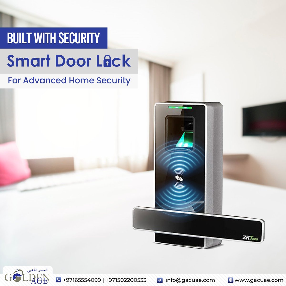 gac_ae's tweet photo. Enhance your home security with the Smart Door Lock from Golden Age. This state-of-the-art lock is designed for advanced protection, ensuring your home remains safe and secure. Contact us today for more details!

#goldenage #innovatewithgac #smartlock #homesecurity #smarthome https://t.co/e7OC9H8WQV