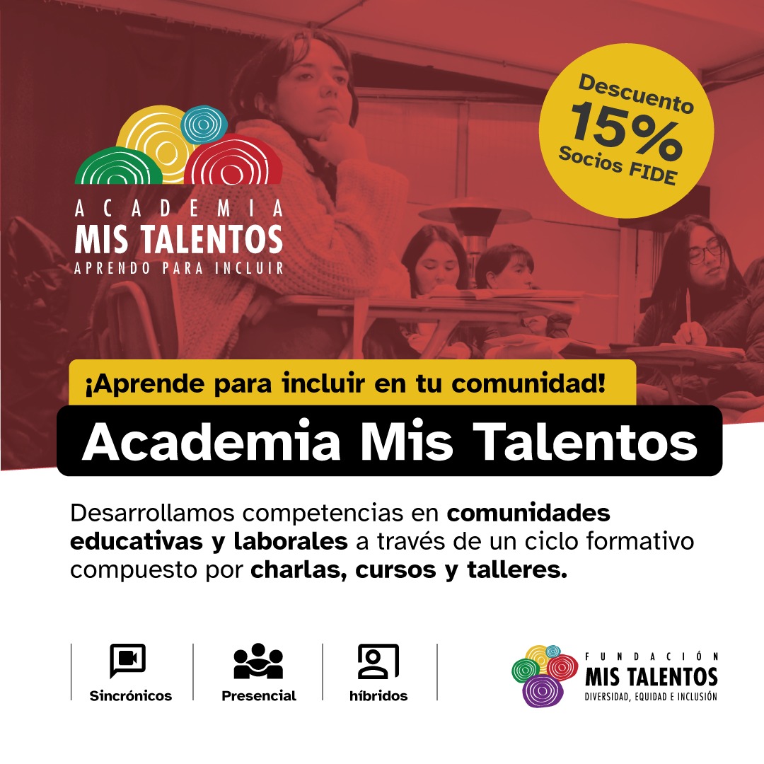 📢¡Invitamos a empresas y comunidades educativas a ser agentes de cambio!

Fórmate en INCLUSIÓN y colabora en generar espacios inclusivos y equitativos dentro de tu comunidad. 
Conoce Academia Mis Talentos mistalentos.cl/educacion-curs…